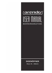 Notice Arendo 306221 Ouvre-boîte