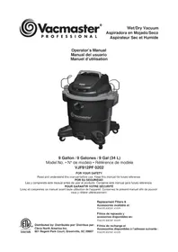Notice Vacmaster PROFESSIONAL VJF912PF 0202 Aspirateur