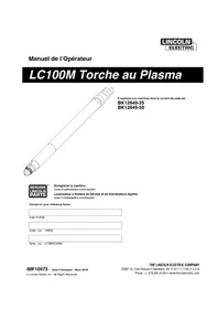 Notice LINCOLN ELECTRIC LC100M Non catégorisé