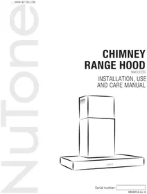 Notice NuTone NW330SS Hotte