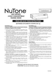 Notice NuTone NU230BL Hotte