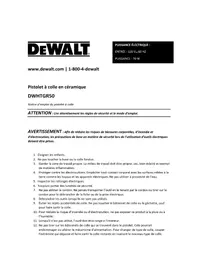 Notice DEWALT DWHTGR50 Pistolet à colle