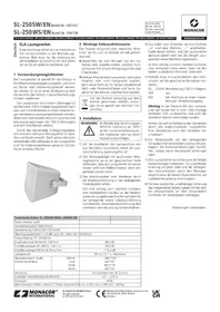 Notice Monacor SL-250SW/EN Haut-parleur