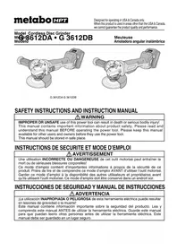 Notice METABO G 3612DB Broyeur