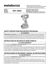 Notice METABO WH18DC Visseuse