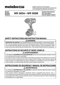 Notice METABO WR36DB Visseuse