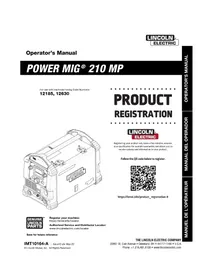 Notice LINCOLN ELECTRIC POWER MIG 210 MP Poste à souder