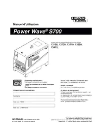 Notice LINCOLN ELECTRIC POWER WAVE S700 Poste à souder