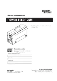 Notice LINCOLN ELECTRIC POWER FEED 25M Poste à souder