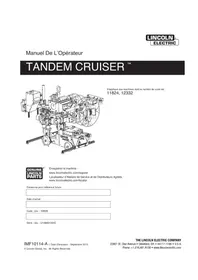 Notice LINCOLN ELECTRIC TANDEM CRUISER Poste à souder
