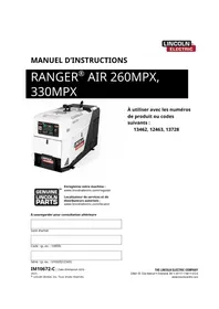 Notice LINCOLN ELECTRIC RANGER AIR 260MPX Poste à souder