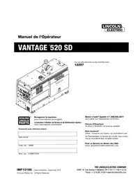 Notice LINCOLN ELECTRIC VANTAGE 520 SD Poste à souder