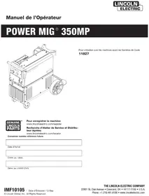 Notice LINCOLN ELECTRIC POWER MIG 350MP Poste à souder