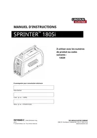 Notice LINCOLN ELECTRIC SPRINTER 180SI Poste à souder