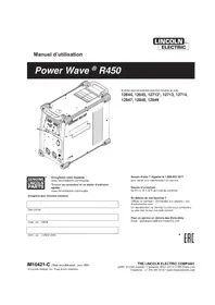 Notice LINCOLN ELECTRIC POWER WAVE R450 Poste à souder