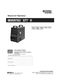 Notice LINCOLN ELECTRIC INVERTEC STT II Non catégorisé