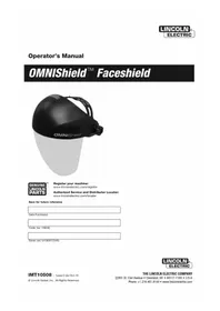Notice LINCOLN ELECTRIC OMNISHIELD FACESHIELD Non catégorisé