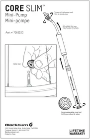 Notice Blackburn CORE SLIM Pompe