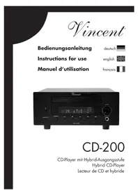 Notice VINCENT CD-200 Lecteur/enregistreur de cd