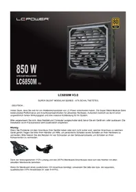 Notice LC-Power LC6850M V3.0 Alimentation PC