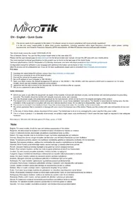 Notice Mikrotik CSS610-8G-2S+IN Commutateur
