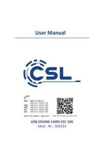 Notice CSL 303333 Carte son