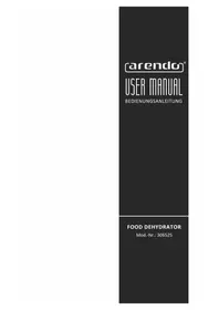 Notice Arendo 306525 Déshydrateur alimentaire