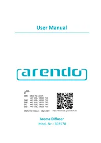 Notice Arendo 303578 Diffuseur d'arôme