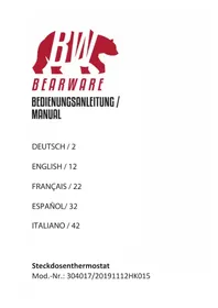 Notice Bearware 304017 Thermostat