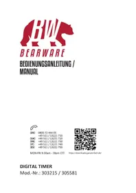 Notice Bearware 303215 Commutateur horaire numérique