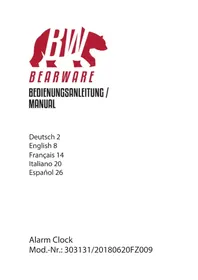 Notice Bearware 303131 Horloge
