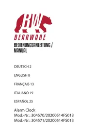 Notice Bearware 304571 Radio-réveil