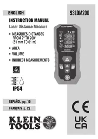 Notice Klein Tools 93LDM200 Télémètre