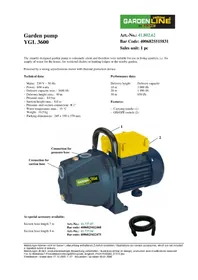Notice Yellow Garden Line YGL 3600 Pompe à eau