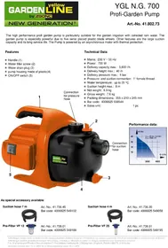 Notice Yellow Garden Line YGL N.G. 700 Pompe à eau