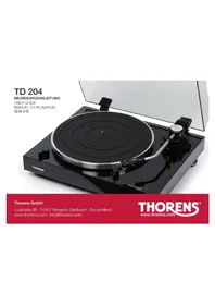 Notice THORENS TD 204 Platine disque