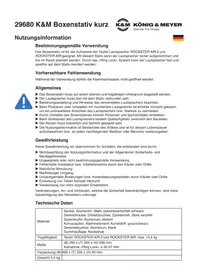 Notice K&M 29680 Support des enceintes