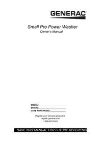 Notice Generac G0069240 Nettoyeur haute pression