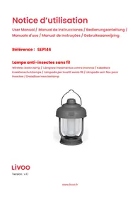 Notice LIVOO SEP146 Lampe