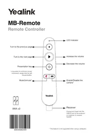 Notice Yealink MB-REMOTE Système de vidéo conférence