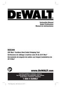 Notice DEWALT DCE300 Outil de sertissage
