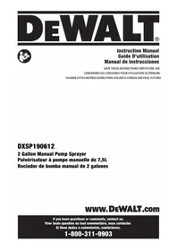 Notice DEWALT DXSP190612 Jet de peinture