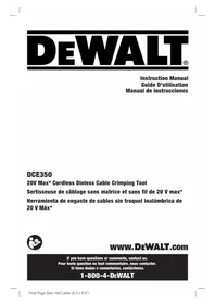 Notice DEWALT DCE350 Outil de sertissage
