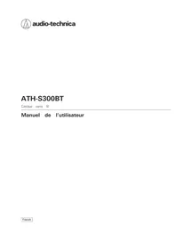 Notice Audio-Technica ATH-S300BT Ecouteur