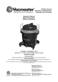Notice Vacmaster PROFESSIONAL VJH1211PF 0204 Aspirateur