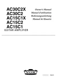 Notice VOX AC15C2 Ampli guitare