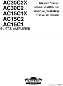 Notice VOX AC15C1X Ampli guitare