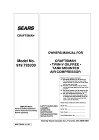 Craftsman 316.292631 - Air compressor