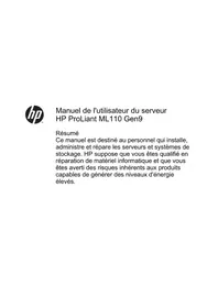 Notice HP PROLIANT ML110 G9 Serveur