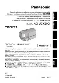 Notice PANASONIC AG-UCK20G Caméscope